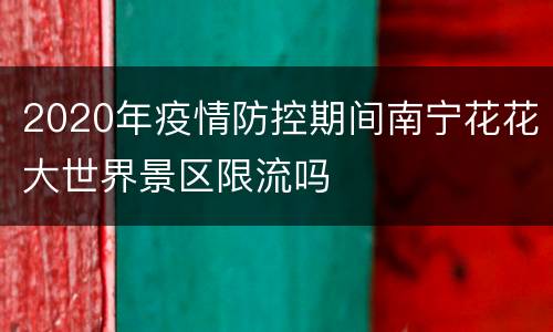 2020年疫情防控期间南宁花花大世界景区限流吗