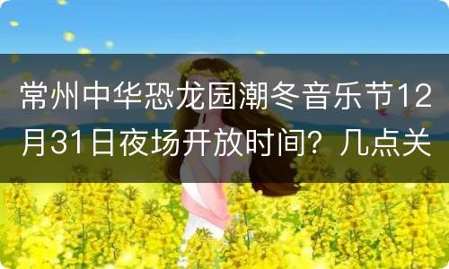 常州中华恐龙园潮冬音乐节12月31日夜场开放时间？几点关门？