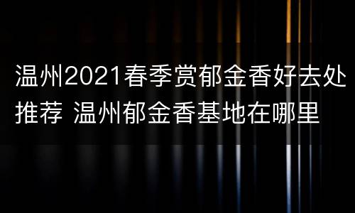 温州2021春季赏郁金香好去处推荐 温州郁金香基地在哪里