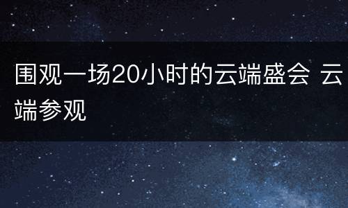 围观一场20小时的云端盛会 云端参观