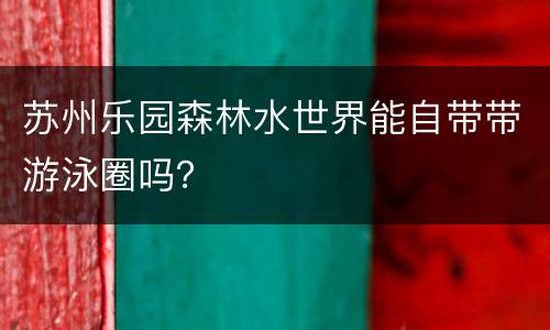 苏州乐园森林水世界能自带带游泳圈吗？