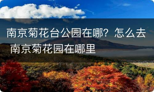 南京菊花台公园在哪？怎么去 南京菊花园在哪里