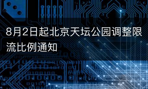 8月2日起北京天坛公园调整限流比例通知