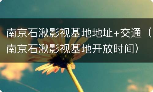 南京石湫影视基地地址+交通（南京石湫影视基地开放时间）