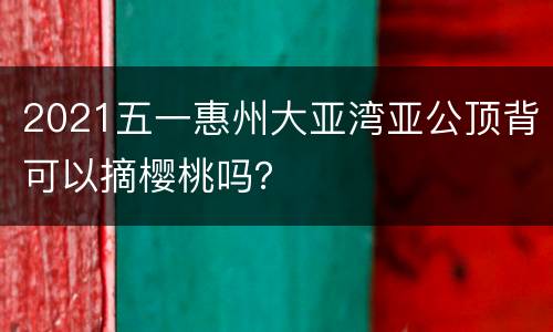 2021五一惠州大亚湾亚公顶背可以摘樱桃吗？