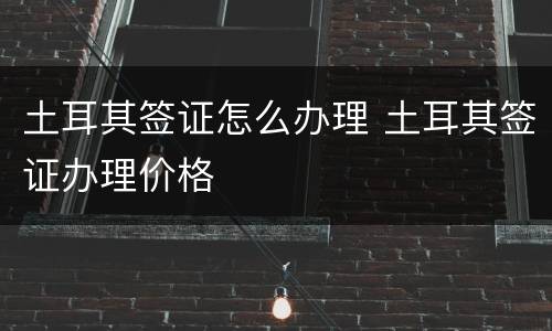土耳其签证怎么办理 土耳其签证办理价格