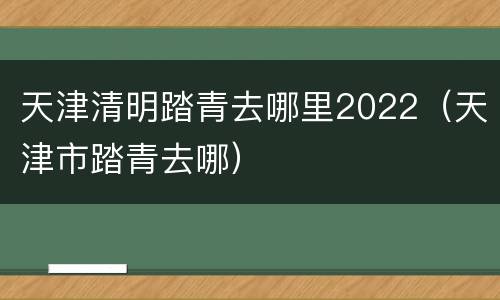 天津清明踏青去哪里2022（天津市踏青去哪）