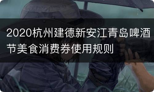 2020杭州建德新安江青岛啤酒节美食消费券使用规则