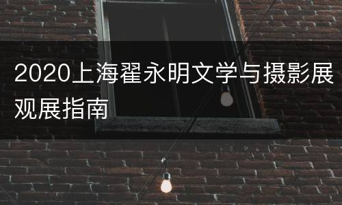 2020上海翟永明文学与摄影展观展指南