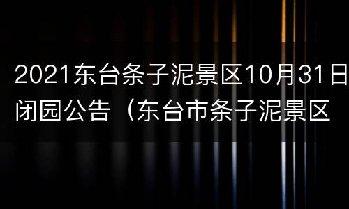 2021东台条子泥景区10月31日闭园公告（东台市条子泥景区）