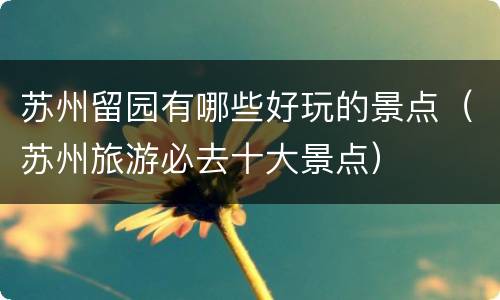 苏州留园有哪些好玩的景点（苏州旅游必去十大景点）