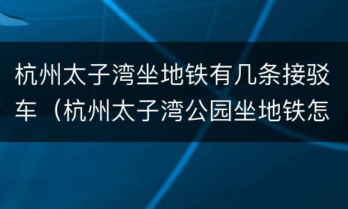 杭州太子湾坐地铁有几条接驳车（杭州太子湾公园坐地铁怎么去）