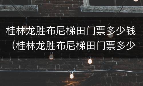 桂林龙胜布尼梯田门票多少钱（桂林龙胜布尼梯田门票多少钱）