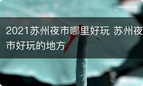 2021苏州夜市哪里好玩 苏州夜市好玩的地方