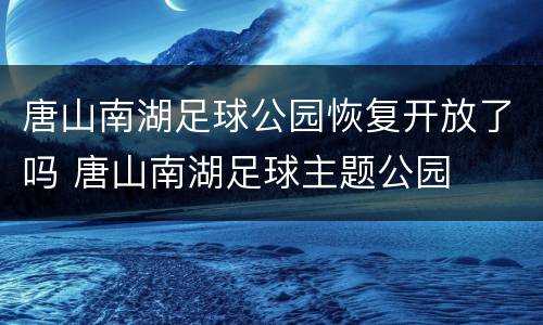 唐山南湖足球公园恢复开放了吗 唐山南湖足球主题公园
