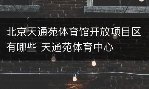 北京天通苑体育馆开放项目区有哪些 天通苑体育中心