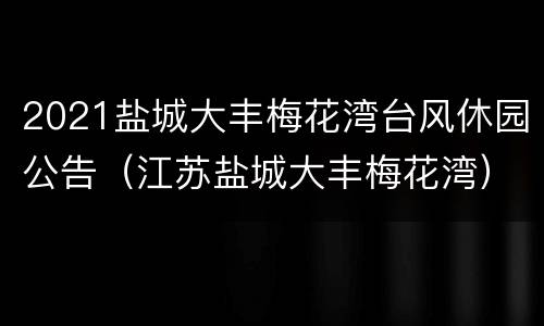 2021盐城大丰梅花湾台风休园公告（江苏盐城大丰梅花湾）