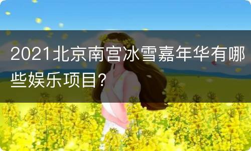 2021北京南宫冰雪嘉年华有哪些娱乐项目？