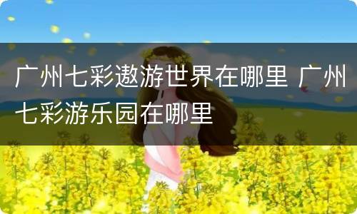 广州七彩遨游世界在哪里 广州七彩游乐园在哪里