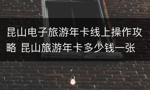 昆山电子旅游年卡线上操作攻略 昆山旅游年卡多少钱一张