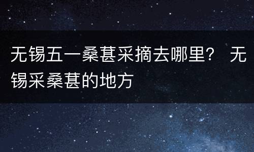 无锡五一桑葚采摘去哪里？ 无锡采桑葚的地方
