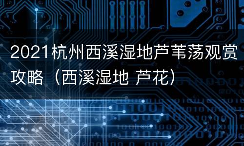 2021杭州西溪湿地芦苇荡观赏攻略（西溪湿地 芦花）