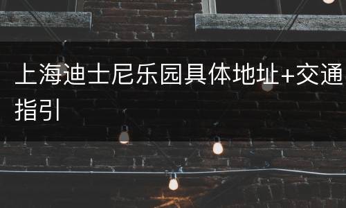 上海迪士尼乐园具体地址+交通指引
