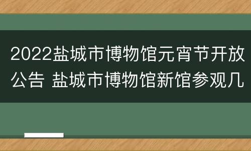 2022盐城市博物馆元宵节开放公告 盐城市博物馆新馆参观几点到几点
