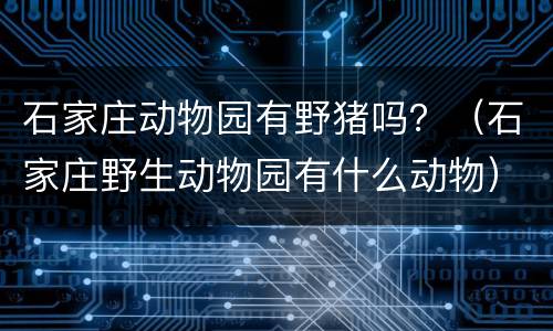 石家庄动物园有野猪吗？（石家庄野生动物园有什么动物）