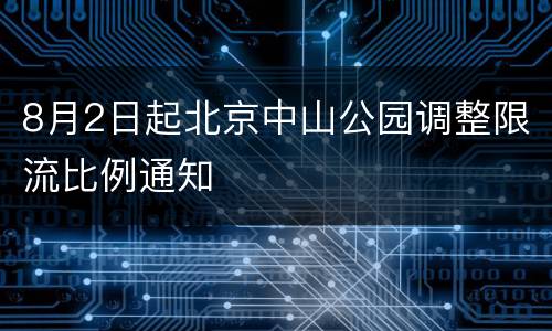 8月2日起北京中山公园调整限流比例通知