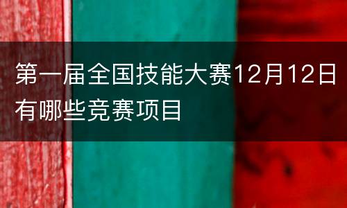 第一届全国技能大赛12月12日有哪些竞赛项目