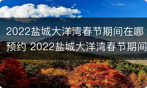 2022盐城大洋湾春节期间在哪预约 2022盐城大洋湾春节期间在哪预约九价疫苗