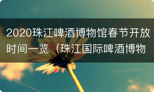 2020珠江啤酒博物馆春节开放时间一览（珠江国际啤酒博物馆）