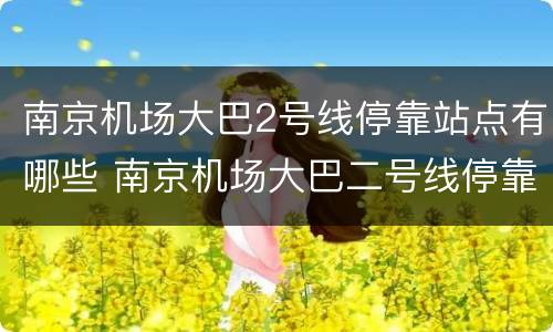 南京机场大巴2号线停靠站点有哪些 南京机场大巴二号线停靠点