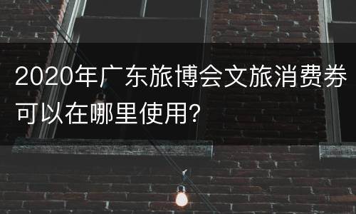 2020年广东旅博会文旅消费券可以在哪里使用？