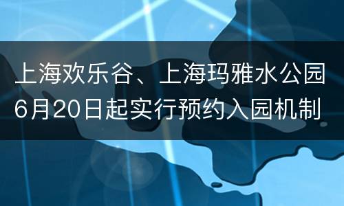 上海欢乐谷、上海玛雅水公园6月20日起实行预约入园机制