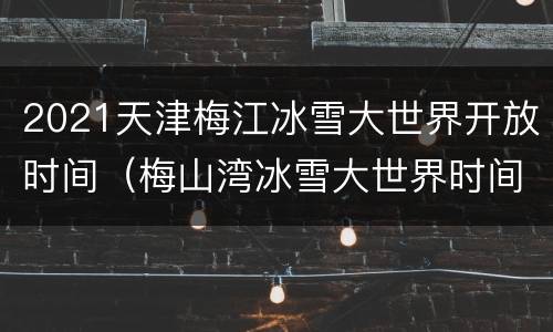 2021天津梅江冰雪大世界开放时间（梅山湾冰雪大世界时间）