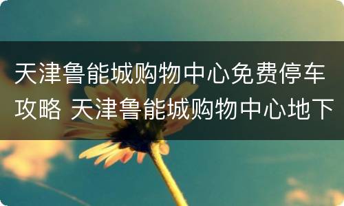 天津鲁能城购物中心免费停车攻略 天津鲁能城购物中心地下停车场收费