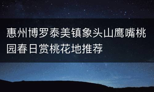 惠州博罗泰美镇象头山鹰嘴桃园春日赏桃花地推荐