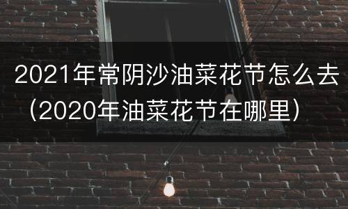 2021年常阴沙油菜花节怎么去（2020年油菜花节在哪里）