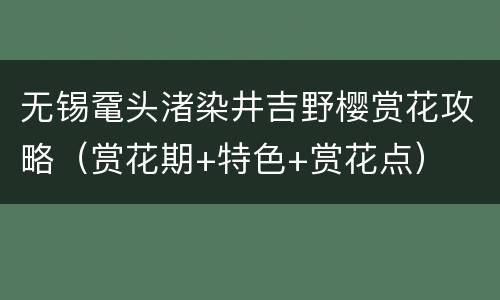 无锡鼋头渚染井吉野樱赏花攻略（赏花期+特色+赏花点）