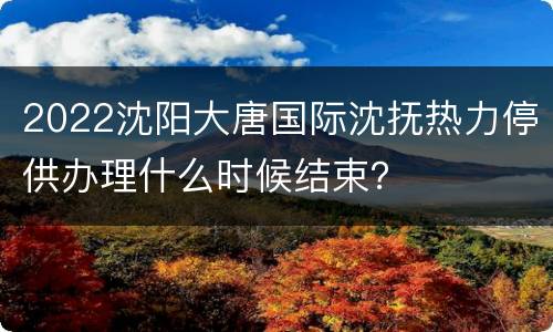 2022沈阳大唐国际沈抚热力停供办理什么时候结束？
