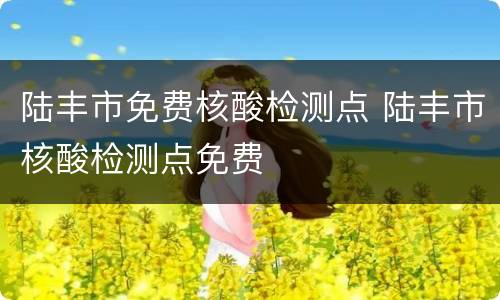 陆丰市免费核酸检测点 陆丰市核酸检测点免费