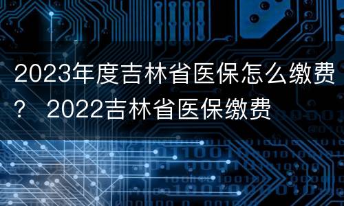 2023年度吉林省医保怎么缴费？ 2022吉林省医保缴费