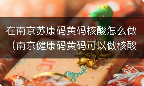 在南京苏康码黄码核酸怎么做（南京健康码黄码可以做核酸吗）