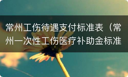 常州工伤待遇支付标准表（常州一次性工伤医疗补助金标准）