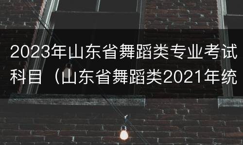 2023年山东省舞蹈类专业考试科目（山东省舞蹈类2021年统考）