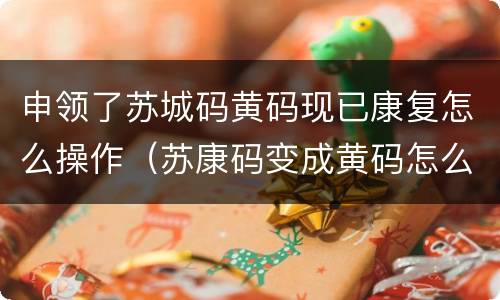 申领了苏城码黄码现已康复怎么操作（苏康码变成黄码怎么申诉）