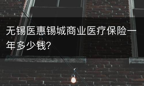 无锡医惠锡城商业医疗保险一年多少钱？