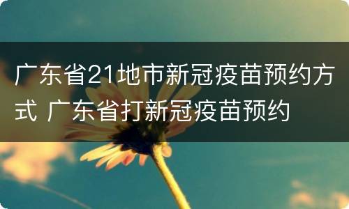 广东省21地市新冠疫苗预约方式 广东省打新冠疫苗预约